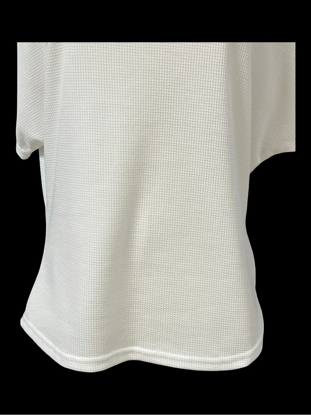 NWOT White Waffle Knit Batwing Short Sleeve Top Ribbed | Size M - Picture 3 of 8